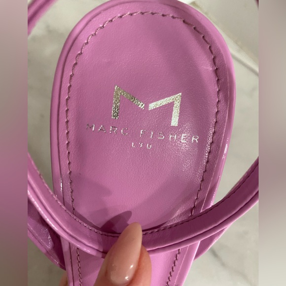 NWOT MARC FISHER LTD Arthur Women’s Patent Leather Ankle Strap Heeled Sandal - Picture 14 of 15